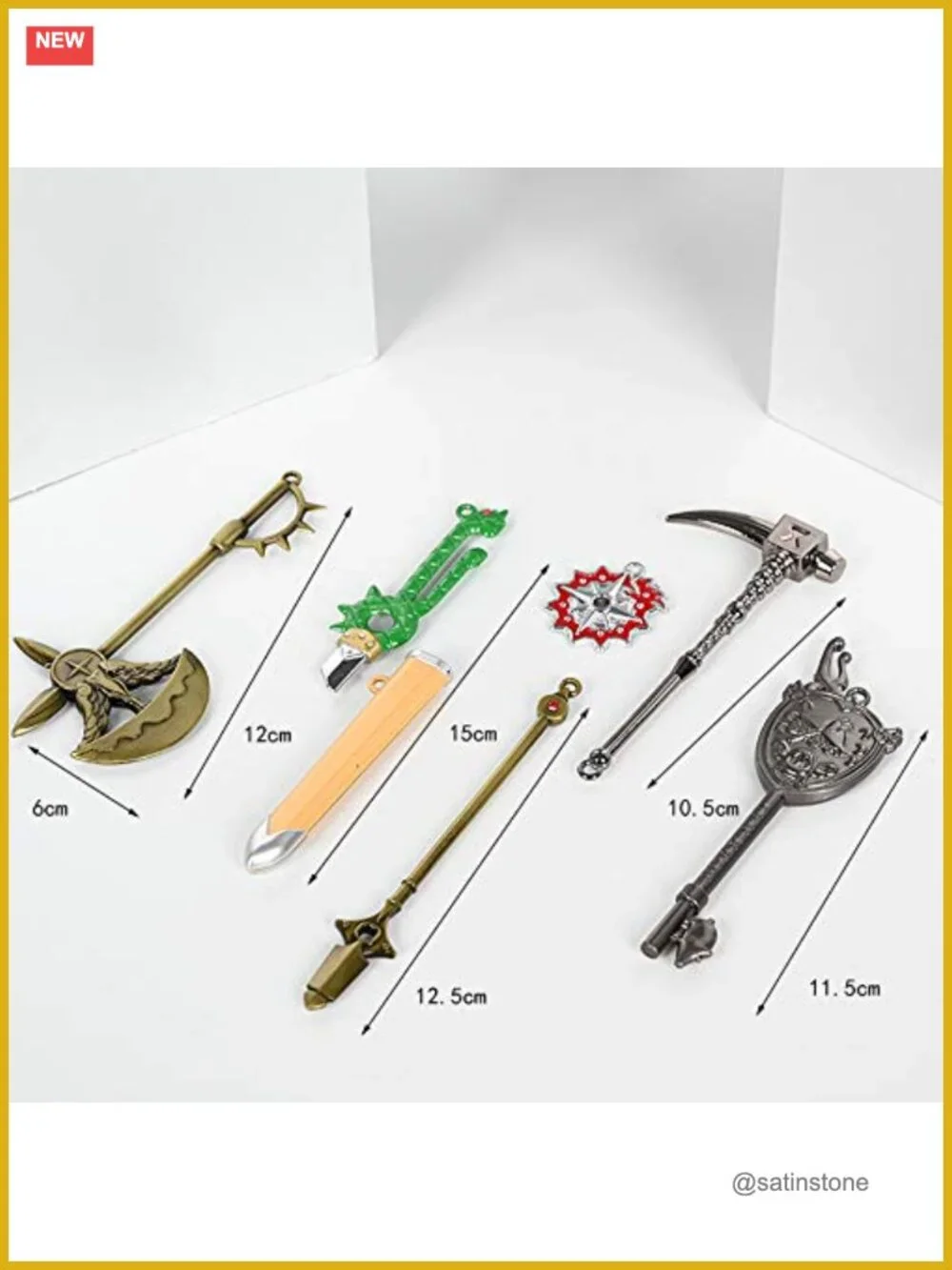 7-in-1 Mini Weapons Model Keychain Set with Gift Box